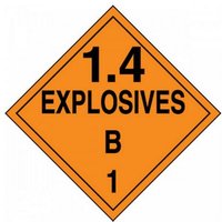 Accuform MPL127RM25 DOT Placard: Hazard Class 1 - Explosives & Blasting Agents (1.4B)