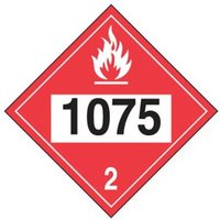 Accuform MPL724VP10 4-Digit DOT Placards: Hazard Class 2 - 1075 (Liquefied Petroleum Gas)