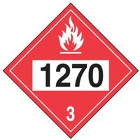 Accuform MPL730VP10 4-Digit DOT Placard: Hazard Class 3 - 1270 (Petroleum Oil)