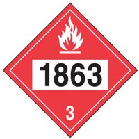 Accuform MPL732VP10 4-Digit DOT Placards: Hazard Class 3 - 1863 (Fuel, Aviation)