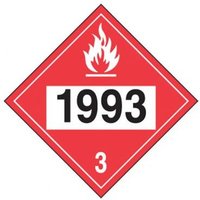 Accuform MPL736VP10 4-Digit DOT Placards: Hazard Class 3 - 1993 (Flammable Liquid)