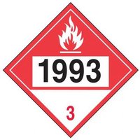 Accuform MPL738VS10 4-Digit DOT Placards: Hazard Class 3 - 1993 (Combustible Liquid)