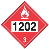Accuform MPL744VP10 4-Digit DOT Placards: Hazard Class 3 - 1202 (Diesel Fuel)