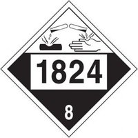 Accuform MPL784VP10 4-Digit DOT Placard: Hazard Class 8 - 1824 (Sodium Hydroxide Solution)