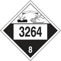 Accuform MPL785VS10 10 3/4"" x 10 3/4"" 4-Digit DOT Placards: Hazard Class 8 - 3264 (Corrosive Liquid, Acidic, Inorganic)