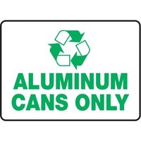 Accuform MPLR533XL Safety Signs: Aluminum Cans Only