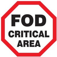 Accuform MQTL520VA 12"" Octagon Safety Sign: FOD Critical Area