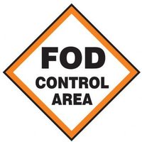 Accuform MQTL522XT 12"" x 12"" Safety Sign: FOD Control Area, Dura-Plastic