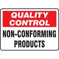 Accuform MQTL724VP 10"" x 14"" Quality Control Safety Sign: Non-Conforming Products, Plastic