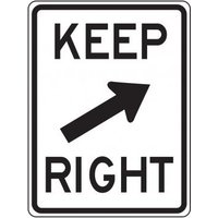 Accuform MR47BRA 24"" x 18"" Lane Guidance Sign: Keep Right (Diagonal), Engineer-Grade Prismatic