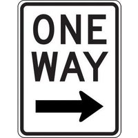 Accuform MR62RRA 24"" x 18"" Lane Guidance Sign: One Way, Engineer-Grade Prismatic