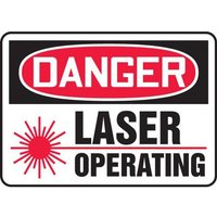 Accuform MRAD022XL 10"" x 14"" OSHA Danger Safety Sign: Laser Operating, Aluma-Lite