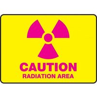 Accuform MRAD500VA 10"" x 14"" Caution Safety Sign: Radiation Area, Aluminum