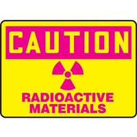 Accuform MRAD622XL 10"" x 14"" OSHA Caution Safety Sign: Radioactive Materials, Aluma-Lite