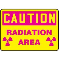 Accuform MRAD651XT 10"" x 14"" OSHA Caution Safety Sign: Radiation Area, Dura-Plastic