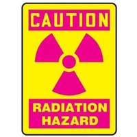Accuform MRAD701XV 10"" x 7"" OSHA Caution Safety Sign: Radiation Hazard, Adhesive Dura-Vinyl