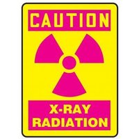 Accuform MRAD703XV 10"" x 7"" OSHA Caution Safety Sign: X-Ray Radiation, Adhesive Dura-Vinyl