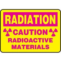 Accuform MRAD910XT 10"" x 14"" Radiation Safety Sign: Caution - Radioactive Materials, Dura-Plastic