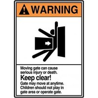Accuform MRBR306VS 14"" x 10"" ANSI Warning Safety Sign: Keep Clear, Adhesive Vinyl