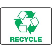 Accuform MRCY508XV 10"" x 14"" Safety Sign: (Graphic) Recycle, Adhesive Dura-Vinyl