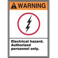 Accuform MRLC304XT 14"" x 10"" ANSI Warning Safety Sign: Electrical Hazard - Authorized Personnel Only., Dura-Plastic