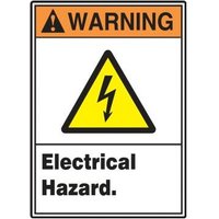 Accuform MRLC310VP 14"" x 10"" ANSI Warning Safety Signs: Electrical Hazard, Plastic