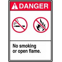 Accuform MRMK006XP 14"" x 10"" ANSI Danger Safety Sign: No Smoking Or Open Flame, Accu-Shield