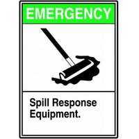 Accuform MRSK900VS 10"" x 7"" Safety Sign: Emergency - Spill Response Equipment, Adhesive Vinyl