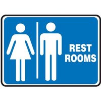 Accuform MRST516VP 10"" x 14"" Safety Sign: (Graphic) Restrooms, Plastic