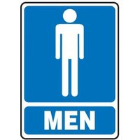 Accuform MRST520VP 14"" x 10"" Safety Sign: (Graphic) Men (Blue Background), Plastic