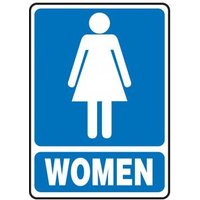 Accuform MRST523XT 14"" x 10"" Safety Sign: (Graphic) Women (Blue Background), Dura-Plastic