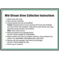 Accuform MRST543VS 10"" x 14"" Safety Sign: Mid-Stream Urine Collection Instructions, Adhesive Vinyl