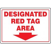 Accuform MRTG564VP 10"" x 14"" Red Tag Area Sign: Designated Red Tag Area, Plastic