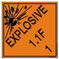 Accuform MSL16PS5 4"" x 4"" DOT Shipping Labels: Hazard Class 1: Explosive 1.1F, Adhesive Coated Paper