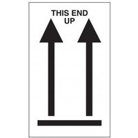 Accuform MSL228 5"" x 3"" International Shipping Label: This End Up