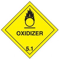 Accuform MSL501EV2 4"" x 4"" DOT Shipping Labels: Hazard Class 5: Oxidizer, Adhesive Poly