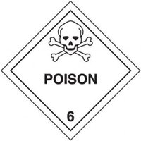 Accuform MSL601EV5 4"" x 4"" DOT Shipping Labels: Hazard Class 6: Poison, Adhesive Poly