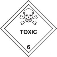 Accuform MSL606PS2 4"" x 4"" DOT Shipping Labels: Hazard Class 6: Toxic, Adhesive Coated Paper