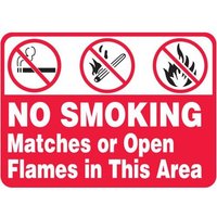 Accuform MSMG506XP 14"" x 20"" Safety Sign: No Smoking Matches Or Open Flames In This Area, Accu-Shield