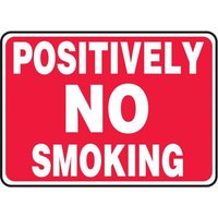 Accuform MSMG509VP 14"" x 20"" Safety Sign: Positively No Smoking, Plastic