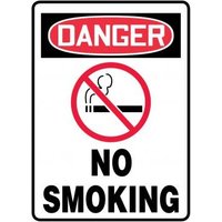 Accuform MSMK011XV 10"" x 7"" OSHA Danger Smoking Control Sign: No Smoking (Symbol), Adhesive Dura-Vinyl