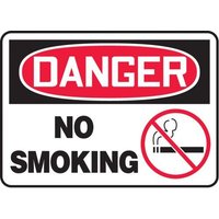 Accuform MSMK016XL 10"" x 14"" OSHA Danger Safety Sign: No Smoking, Aluma-Lite