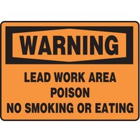 Accuform MSMK027XP 10"" x 14"" OSHA Warning Safety Sign: Lead Work Area - Poison - No Smoking Or Eating, Accu-Shield