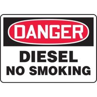 Accuform MSMK244XL 10"" x 14"" OSHA Danger Safety Sign: Diesel - No Smoking, Aluma-Lite
