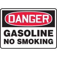 Accuform MSMK245XT 10"" x 14"" OSHA Danger Safety Sign: Gasoline - No Smoking, Dura-Plastic