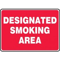 Accuform MSMK403XV 10"" x 14"" Safety Sign: Designated Smoking Area, Adhesive Dura-Vinyl