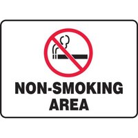 Accuform MSMK414XL 10"" x 14"" Safety Sign: Non-Smoking Area, Aluma-Lite