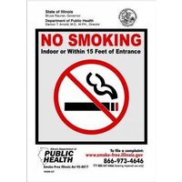 Accuform MSMK468XP 10"" x 7"" Safety Sign: No Smoking Indoor Or Within 15 Feet Of Entrance (Illinois), Accu-Shield