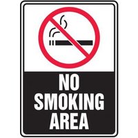 Accuform MSMK540XT 10"" x 7"" Safety Sign: (Graphic) No Smoking Area, Dura-Plastic
