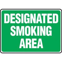 Accuform MSMK590VA 10"" x 14"" Safety Sign: Designated Smoking Area, Aluminum